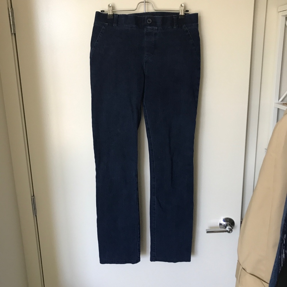 Betabrand long yoga denim old style with back pockets